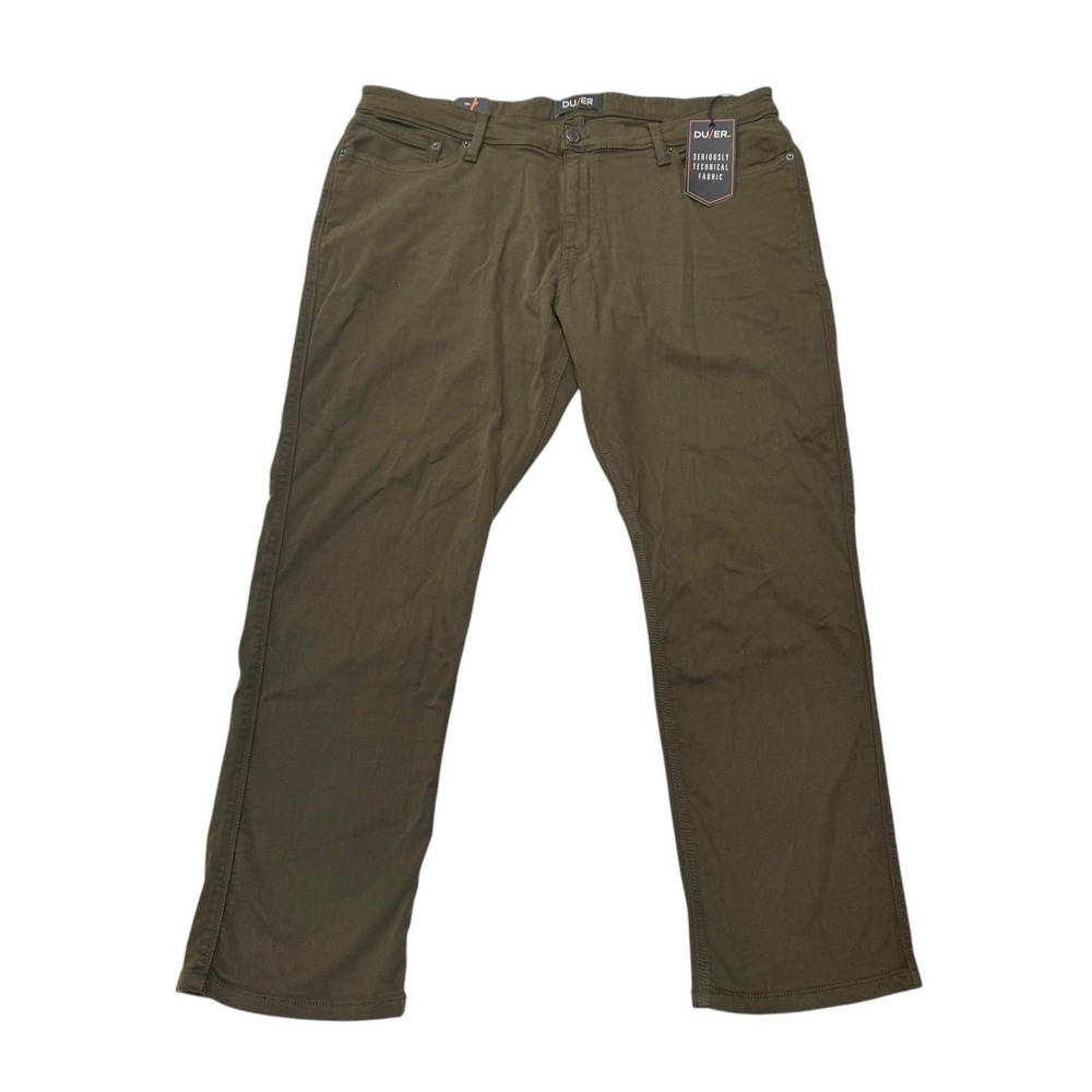 DU/ER No Sweat Relaxed Taper Pants Army Green 40x30 N2X Technical Fabric NWT